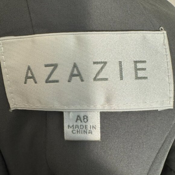 Formal Evening Fancy Dress Gray Sweatheart Deep Neck Line Chiffon Maxi - Sz 8 - Picture 8 of 10